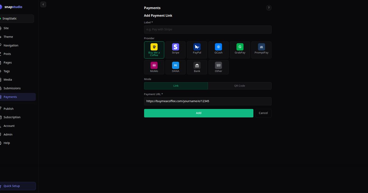 Add a Payment Button to Your Site with Buy Me a Coffee